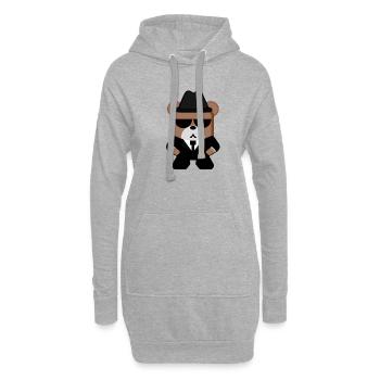 Ours brun Ours Gangster de la mafia - Sweat-shirt à capuche long Femme - gris chiné - Devant
