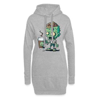 Die koffeinhaltigen Untoten - Hoodie-Kleid - Grau meliert - Vorne