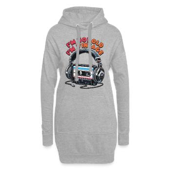 Rétro Drôle Je ne suis pas vieux Je suis vintage - Sweat-shirt à capuche long Femme - gris chiné - Devant