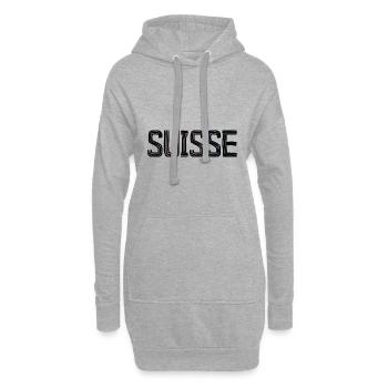 SUISSE. PAYS - Sweat-shirt à capuche long Femme - gris chiné - Devant