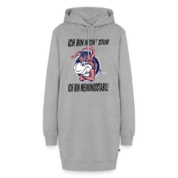 Ich Bin Nicht Stur Ich Bin Meinungsstabil Esel - Hoodie-Kleid - Grau meliert - Vorne