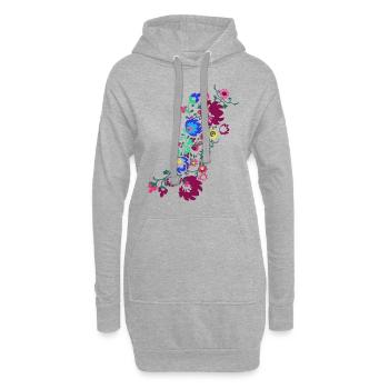 ornamente,blumen,bunt,blume,ranke,floral - Hoodie-Kleid - Grau meliert - Vorne