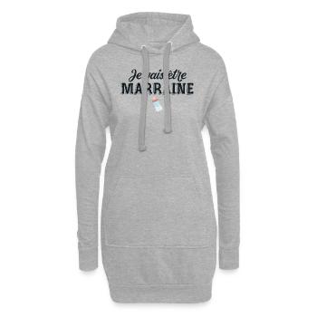 Je vais être marraine / future marraine - Sweat-shirt à capuche long Femme - gris chiné - Devant