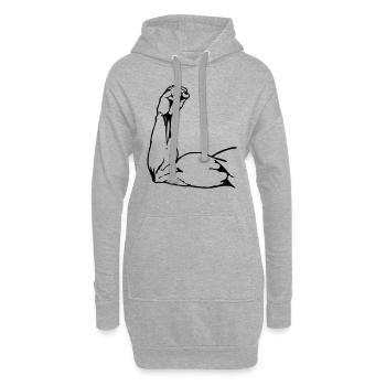 Power Arm - Hoodie-Kleid - Grau meliert - Vorne