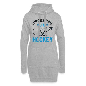 Ich kann nicht Eishockey - Hoodie-Kleid - Grau meliert - Vorne