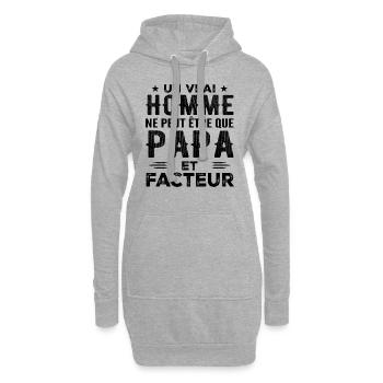 Ein echter Mann ist nur ein Vater und Postbote - Hoodie-Kleid - Grau meliert - Vorne