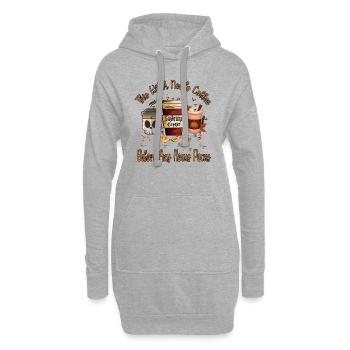 Diese Hexe braucht Kaffee, Halloween, Halloween Deko - Hoodie-Kleid - Grau meliert - Vorne