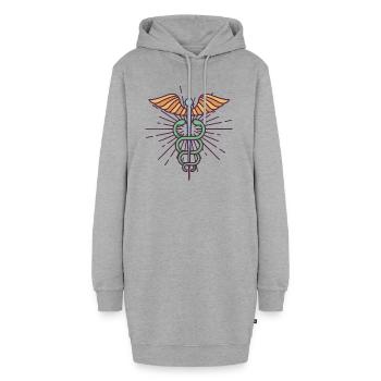 Praktizierender Arzt - Hoodie-Kleid - Grau meliert - Vorne