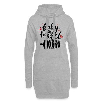 Bébé à bord Grossesse Enceinte - Sweat-shirt à capuche long Femme - gris chiné - Devant