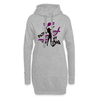 padel padel-tennis padel-fille paddel padel-adn - Sweat-shirt à capuche long Femme - gris chiné - Devant