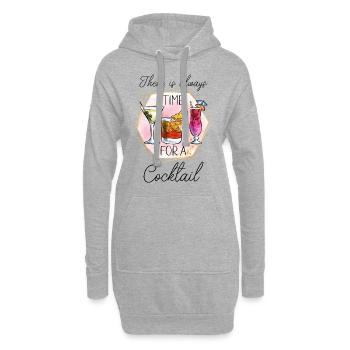 Cocktail Sommer Strand Bar Club Party Getränk - Hoodie-Kleid - Grau meliert - Vorne