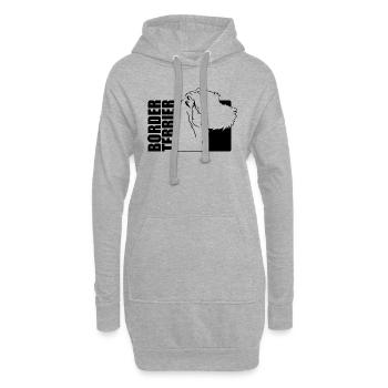 Border Terrier Profil Chiens Chien Wilsigns - Sweat-shirt à capuche long Femme - gris chiné - Devant