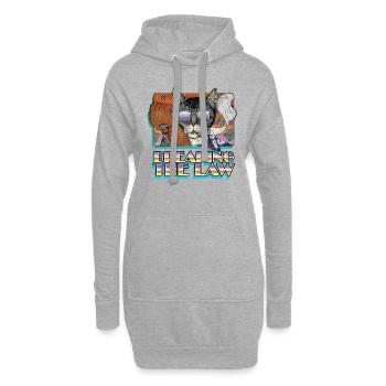 Verbrechen Katze in den Schatten - Abbremsen des Gesetzes - Hoodie-Kleid - Grau meliert - Vorne