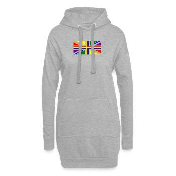 BRITISCHE Gay Pride Union Jack-Flagge - Hoodie-Kleid - Grau meliert - Vorne