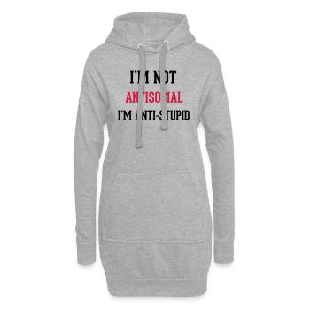 Antisocial - Hoodie-Kleid - Grau meliert - Vorne