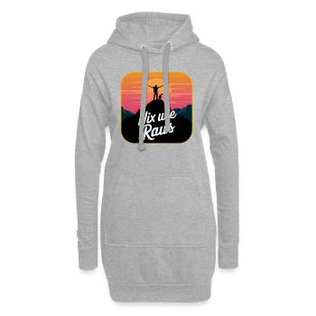 Nix wie raus - Wanderer auf dem Berggipfel - Hoodie-Kleid - Grau meliert - Vorne