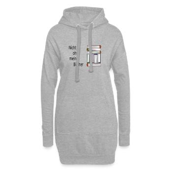 Nicht ohne meine Buecher - Hoodie-Kleid - Grau meliert - Vorne