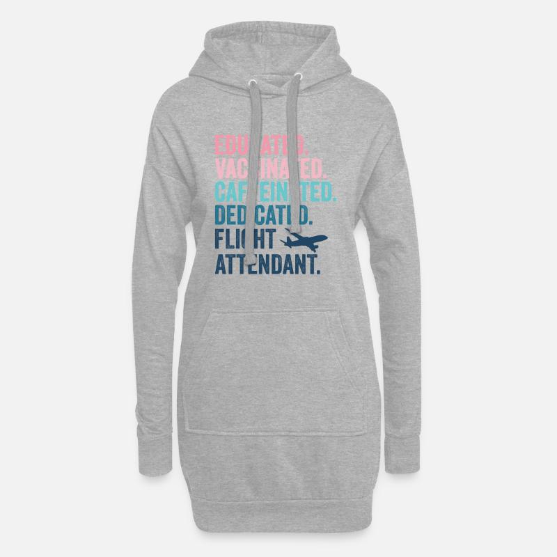 Flugbegleiter Stewardess Flight Attendant - Hoodie-Kleid - Grau meliert