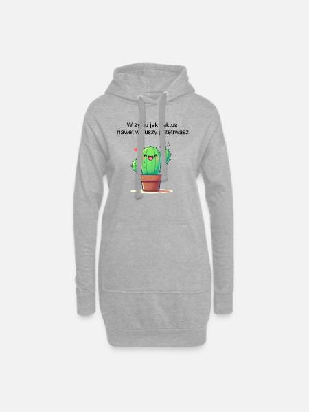 cactus - Hoodie Dress - heather grey
