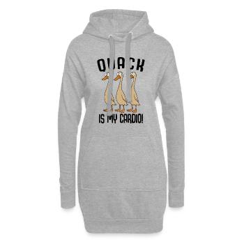 Running Duck Duck Running Duck Quack est mon cardio - Sweat-shirt à capuche long Femme - gris chiné - Devant
