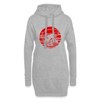 Pêche Pro - Sweat-shirt à capuche long Femme - gris chiné - Devant
