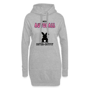 Autoball Oster Outfit Ostergeschenk Autoballerin - Hoodie-Kleid - Grau meliert - Vorne