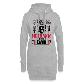 Papa mécanicien - cadeau de jour de père drôle - Sweat-shirt à capuche long Femme - gris chiné - Devant
