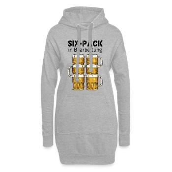 Six-Pack in Bearbeitung - Hoodie-Kleid - Grau meliert - Vorne