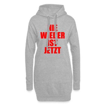 Nie wieder ist jetzt - Hoodie-Kleid - Grau meliert - Vorne
