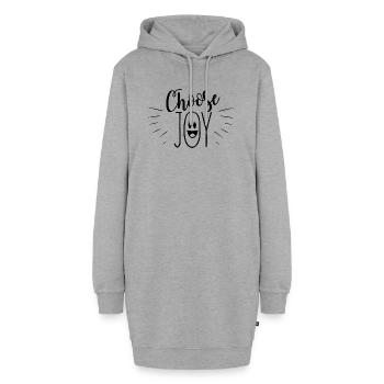 choose joy - Hoodie-Kleid - Grau meliert - Vorne