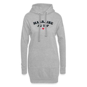 Marraine Au Top - Cadeau Marraine - Sweat-shirt à capuche long Femme - gris chiné - Devant