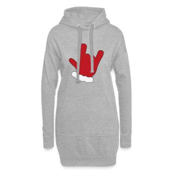 Weihnachten - Hoodie-Kleid - Grau meliert - Vorne