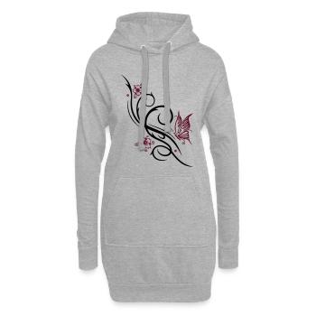 Fleurs de cerisier, fleurs de cerisier - Sweat-shirt à capuche long Femme - gris chiné - Devant
