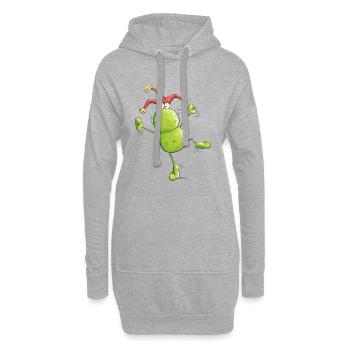 Karneval Frosch - Hoodie-Kleid - Grau meliert - Vorne