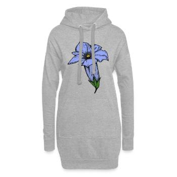 Gentiane, dessinée - Sweat-shirt à capuche long Femme - gris chiné - Devant