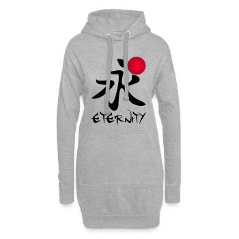 Das Wort Ewigkeit auf Japanisch (schwarz) - Hoodie-Kleid - Grau meliert - Vorne