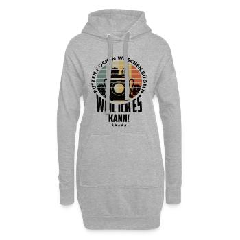 Putzen,Kochen,Bügeln,Waschen weil ich es kann ! - Hoodie-Kleid - Grau meliert - Vorne