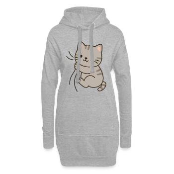 Cher petit chaton - Sweat-shirt à capuche long Femme - gris chiné - Devant