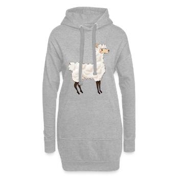Lama - Sweat-shirt à capuche long Femme - gris chiné - Devant
