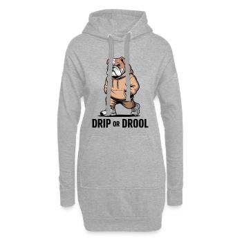 Bouledogue fanfaron - Sweat-shirt à capuche long Femme - gris chiné - Devant