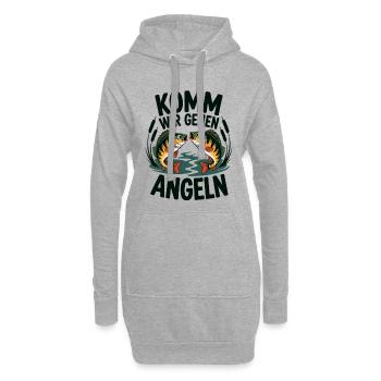 perche sauteuse pour petits et grands pêcheurs - Sweat-shirt à capuche long Femme - gris chiné - Devant