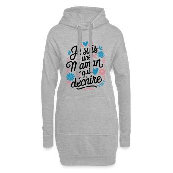 Ich bin eine Killer-Mutter - Hoodie-Kleid - Grau meliert - Vorne