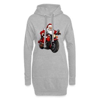 Motorradfahrer Weihnachten / Motorrad Christmas - Hoodie-Kleid - Grau meliert - Vorne