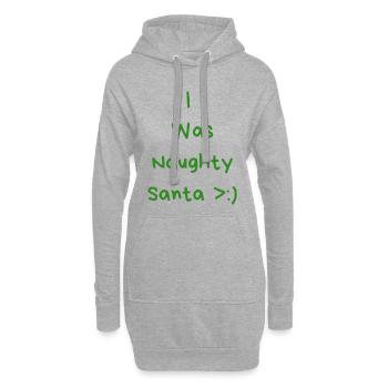 Frecher Santa Spruch - Hoodie-Kleid - Grau meliert - Vorne
