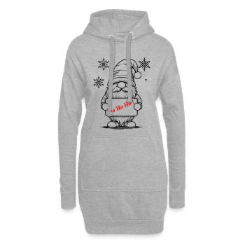 Weihnachtsgnom - Hoodie-Kleid - Grau meliert - Vorne