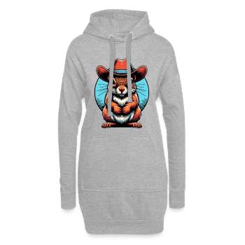 Cowboy-Eichhörnchen Grafik - Hoodie-Kleid - Grau meliert - Vorne