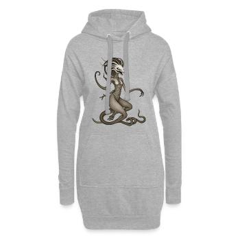 BUG #4 - dark hell - Sweat-shirt à capuche long Femme - gris chiné - Devant
