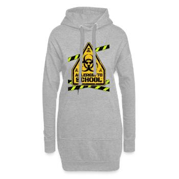 Allergic To School Warning Sign - Hoodie Dress - heather grey - Front