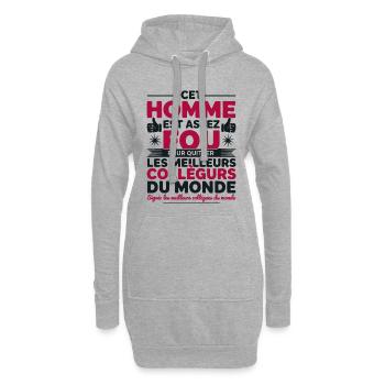 Départ Collègue de Travail Nouvel Emploi Retraite - Sweat-shirt à capuche long Femme - gris chiné - Devant