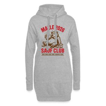 Malle 2026 Sauf Club Wir sind nur zum saufen hier - Hoodie-Kleid - Grau meliert - Vorne